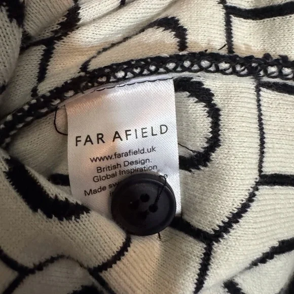 Far Afield Size 2 Medium Zinger Polo Cardigan Sweater Geometric Knit Streetwear - Picture 6 of 8